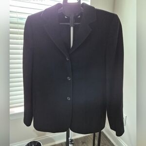 ​Classic Black Three-Button Wool Blend Blazer / Peacoat Jacket 14P